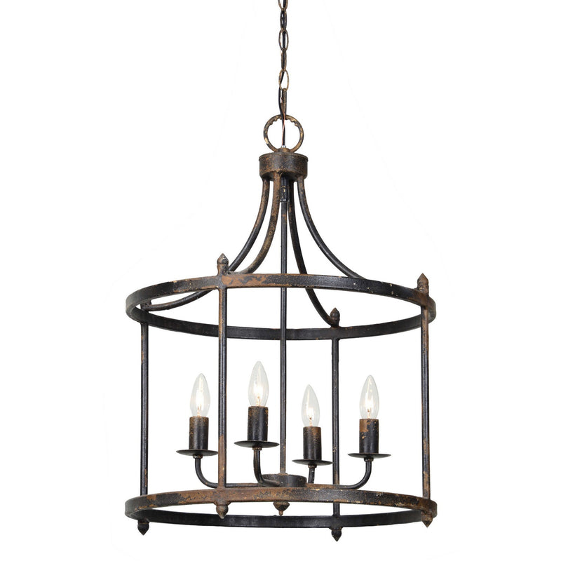 Forty West - 70764 - Four Light Chandelier - Arlington - Distressed Black