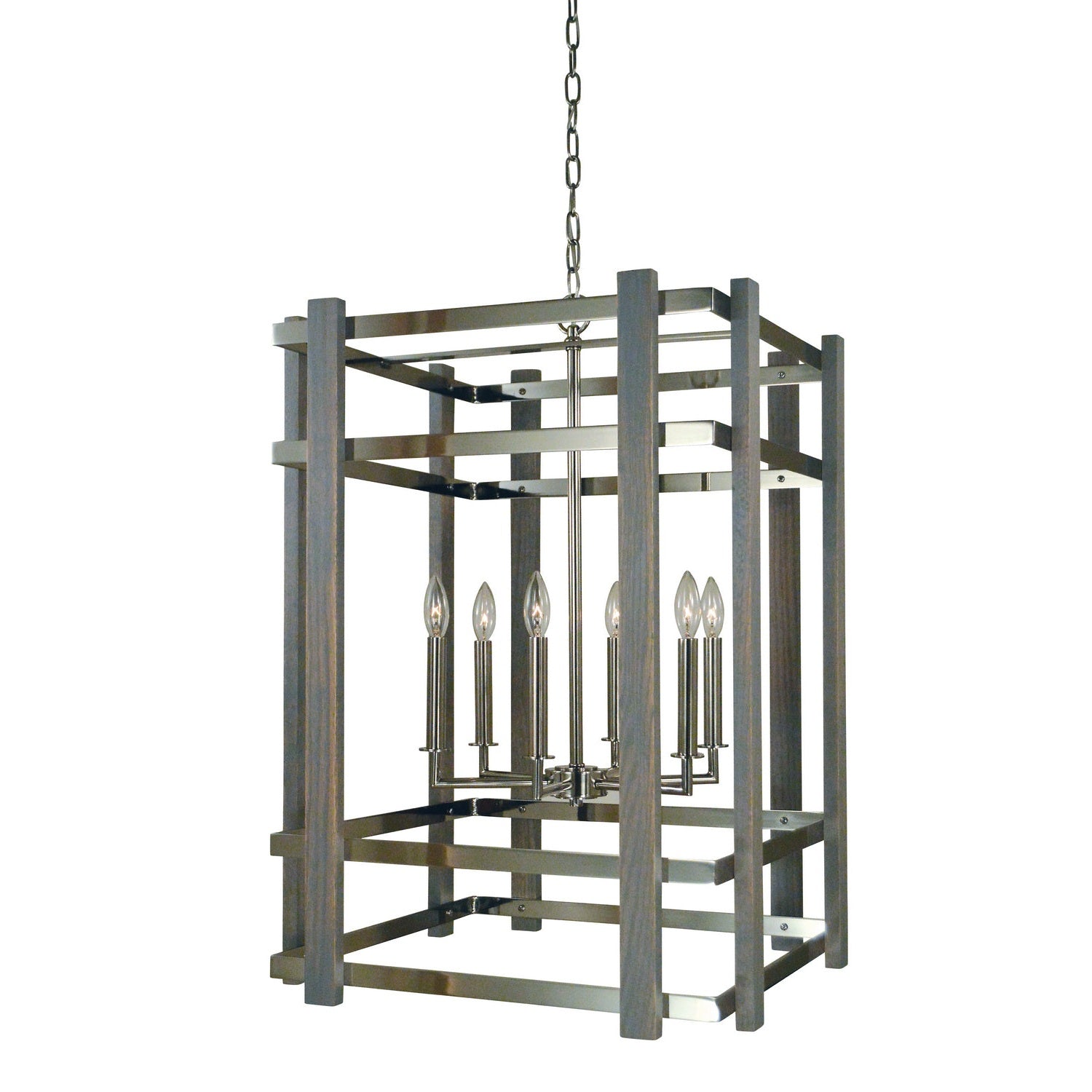 Framburg - 5264 PN - Six Light Chandelier - Arcadia - Polished Nickel