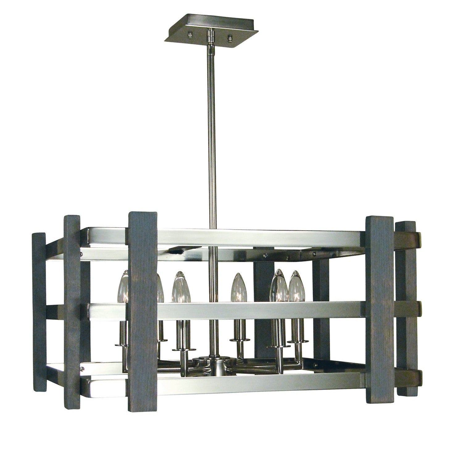 Framburg - 5266 PN - Six Light Chandelier - Arcadia - Polished Nickel