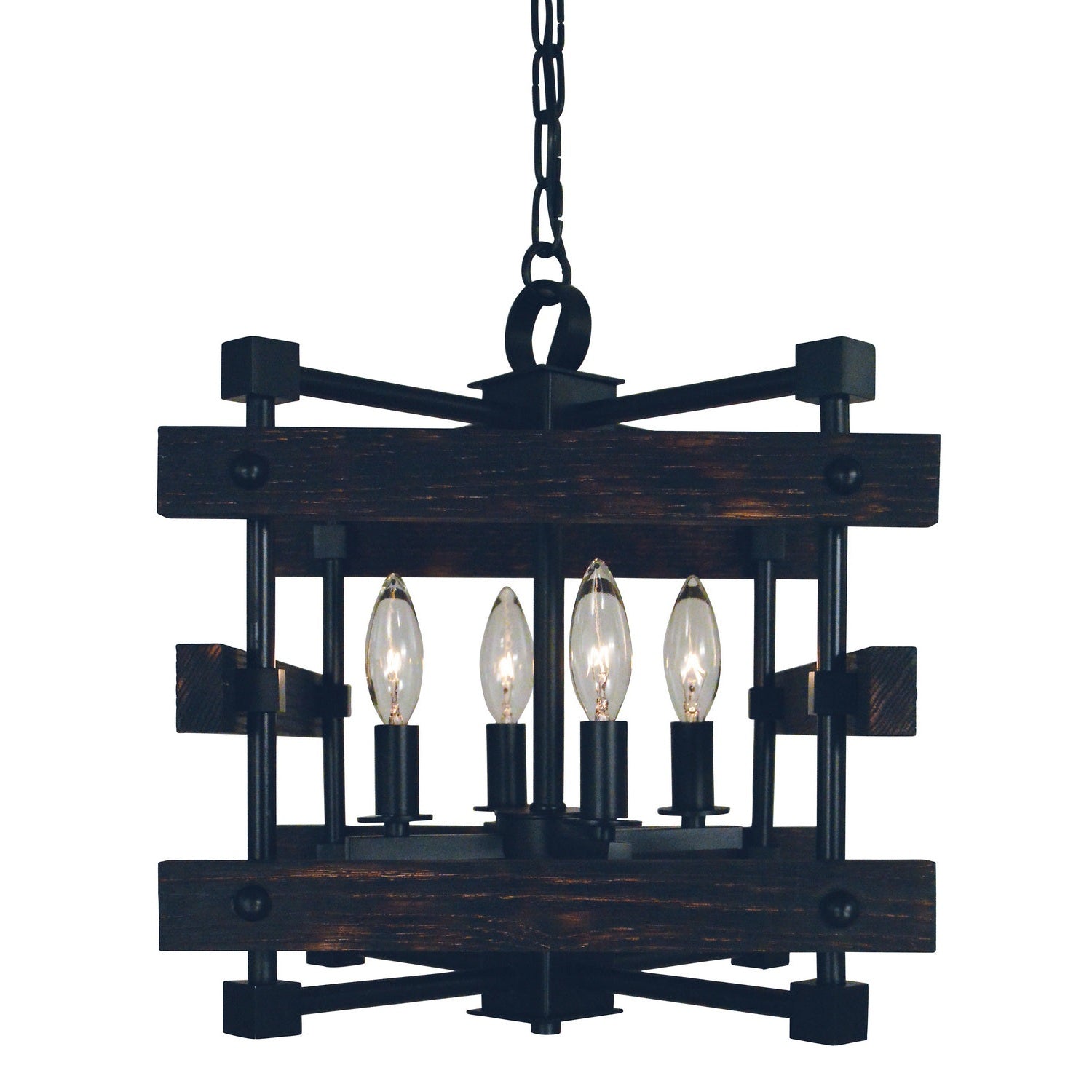 Framburg - 5270 MBLACK - Four Light Chandelier - Rustic Chic - Matte Black