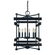 Framburg - 5276 MBLACK - Six Light Chandelier - Rustic Chic - Matte Black