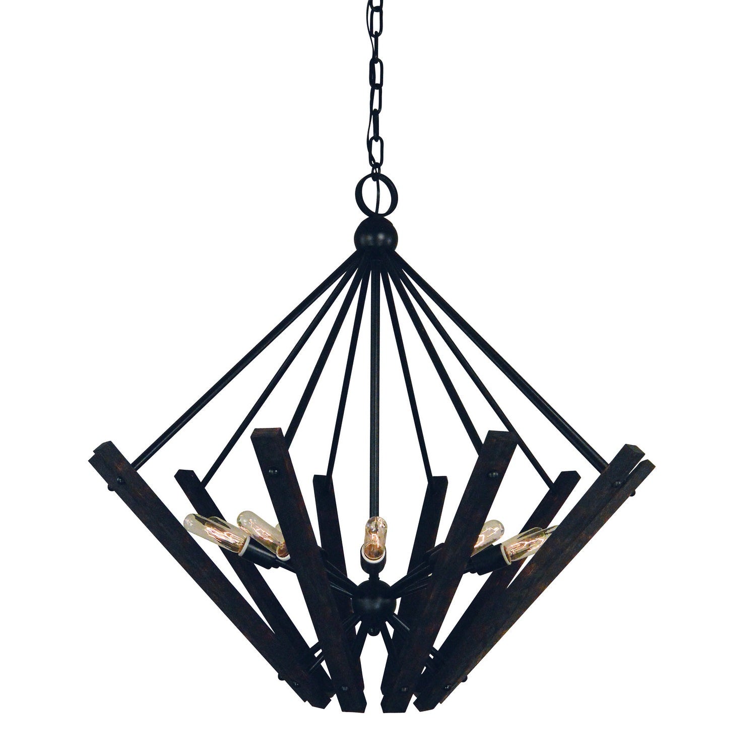 Framburg - 5280 MBLACK - Ten Light Foyer Chandelier - Rustic Chic - Matte Black
