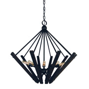 Framburg - 5280 MBLACK - Ten Light Foyer Chandelier - Rustic Chic - Matte Black