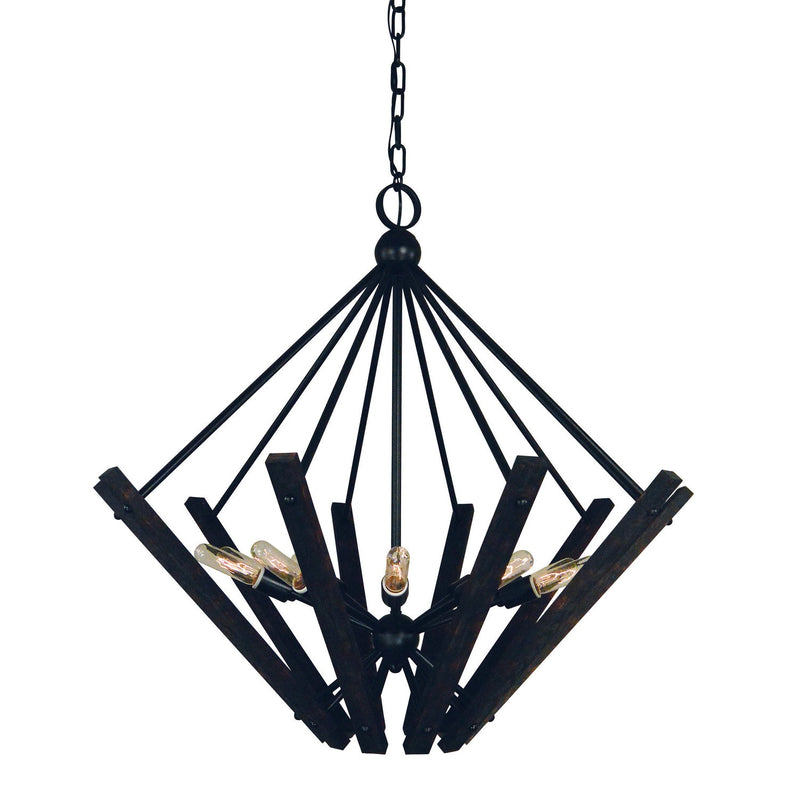 Framburg - 5280 MBLACK - Ten Light Foyer Chandelier - Rustic Chic - Matte Black