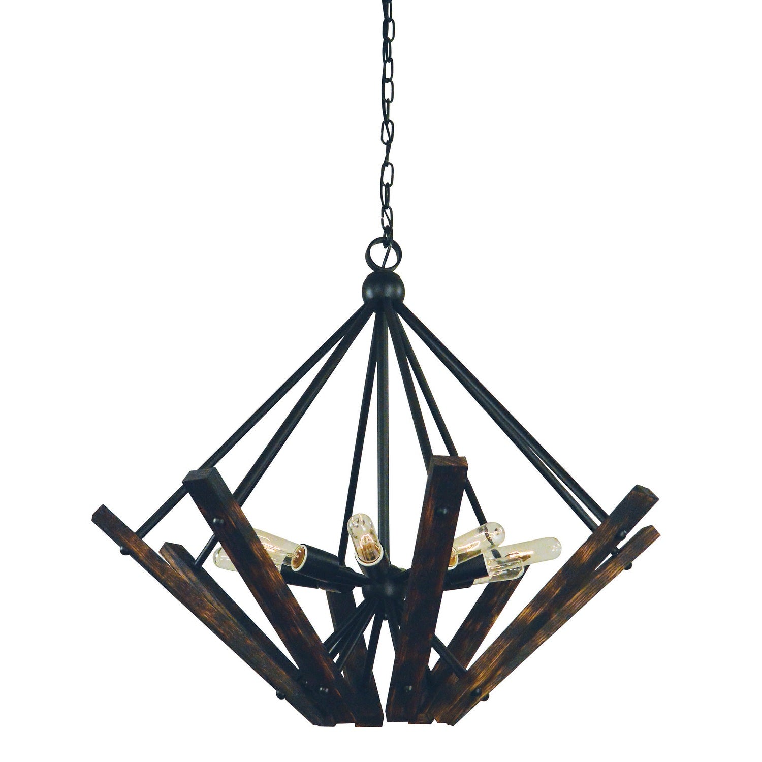 Framburg - 5288 MBLACK - Eight Light Chandelier - Rustic Chic - Matte Black
