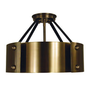 Framburg - 5290 AB/MBLACK - Six Light Flush /Semi Flush Mount - Lasalle - Antique Brass w/Matte Black