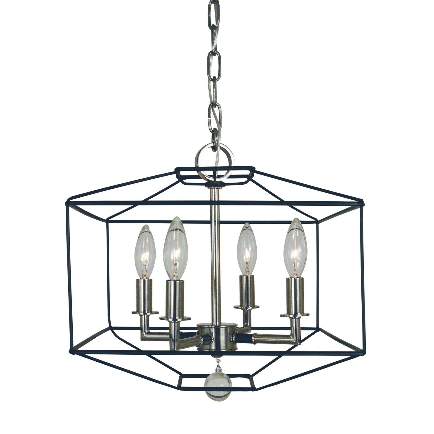 Framburg - 5304 PN/MBLACK - Four Light Dual Mount Chandelier - Isabella - Polished Nickel w/Matte Black