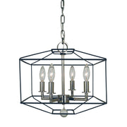 Framburg - 5304 PN/MBLACK - Four Light Dual Mount Chandelier - Isabella - Polished Nickel w/Matte Black