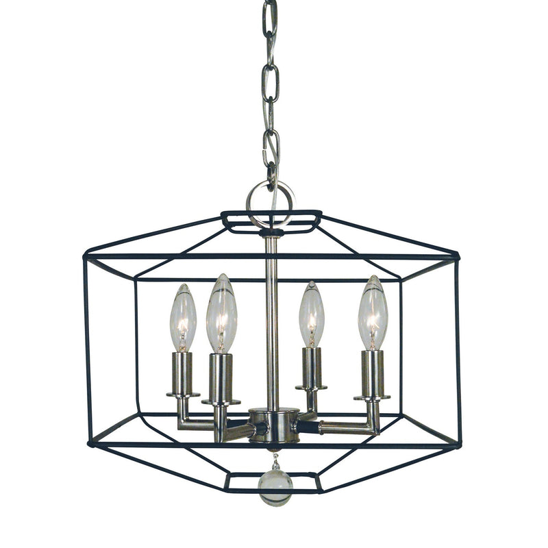 Framburg - 5304 PN/MBLACK - Four Light Dual Mount Chandelier - Isabella - Polished Nickel w/Matte Black