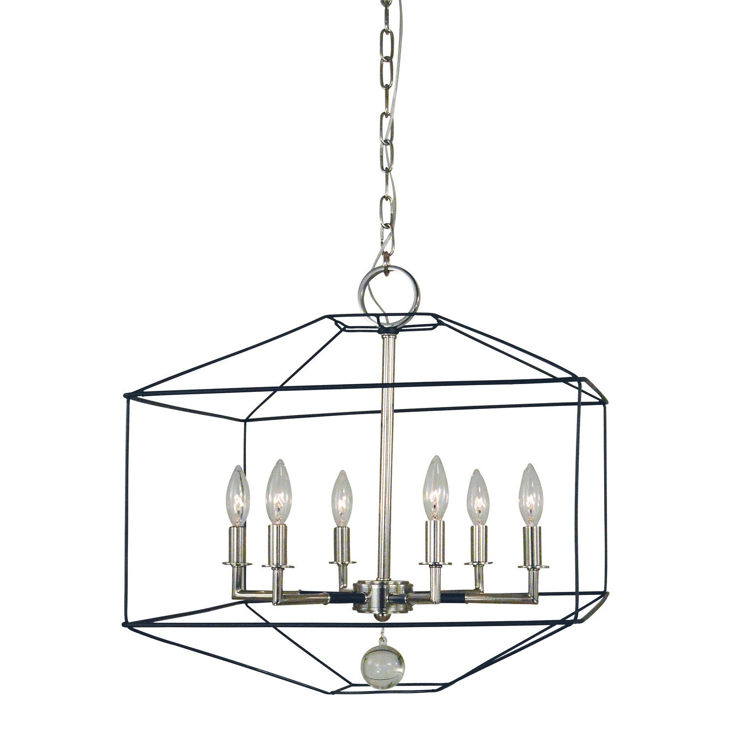 Framburg - 5306 PN/MBLACK - Six Light Chandelier - Isabella - Polished Nickel w/Matte Black