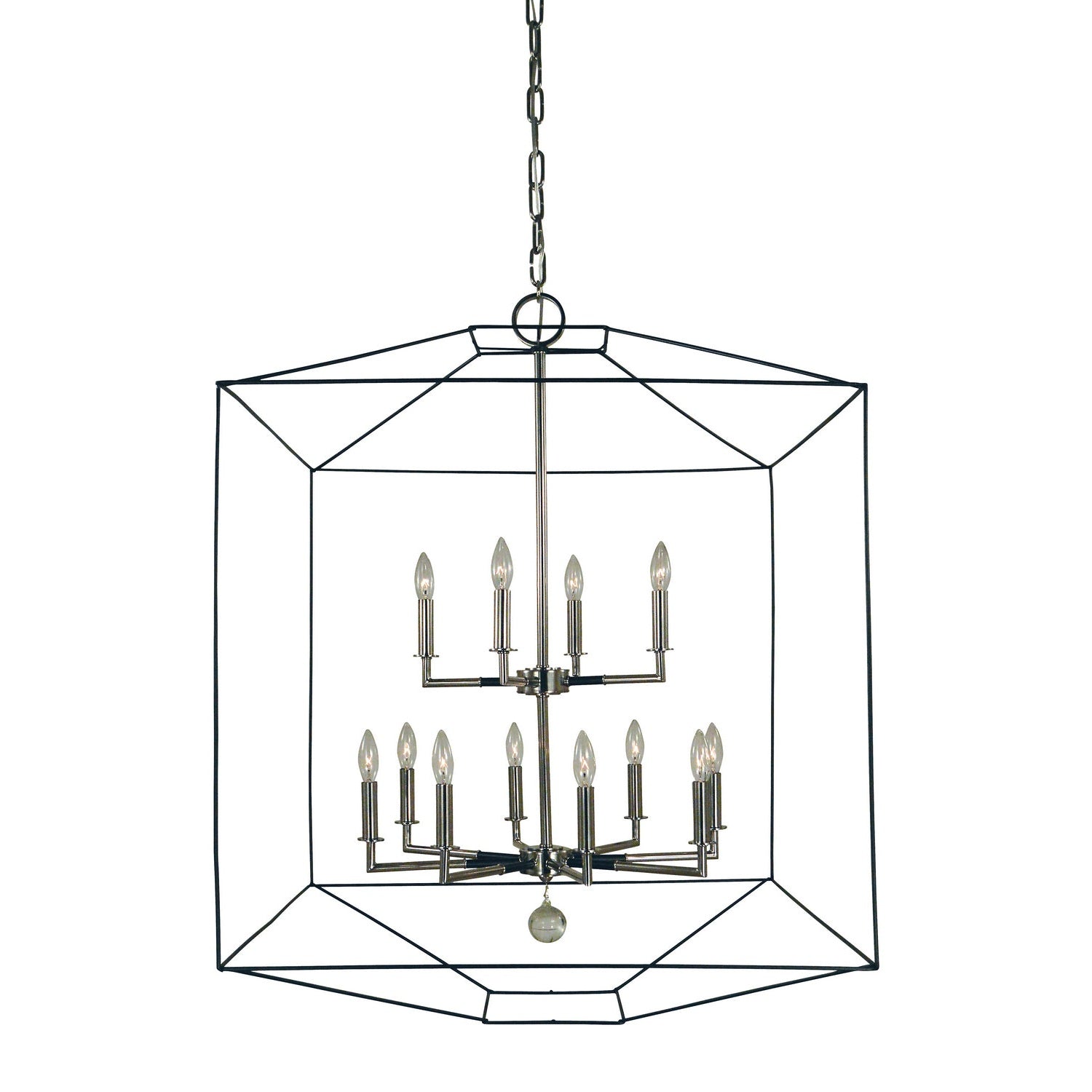 Framburg - 5308 PN/MBLACK - 12 Light Chandelier - Isabella - Polished Nickel w/Matte Black