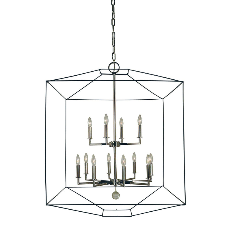 Framburg - 5308 PN/MBLACK - 12 Light Chandelier - Isabella - Polished Nickel w/Matte Black