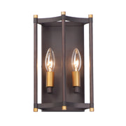 Maxim - 13599OIAB - Two Light Wall Sconce - Wellington - Oil Rubbed Bronze / Antique Brass