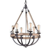 Maxim - 20335WOBZ - Six Light Chandelier - Lodge - Weathered Oak / Bronze