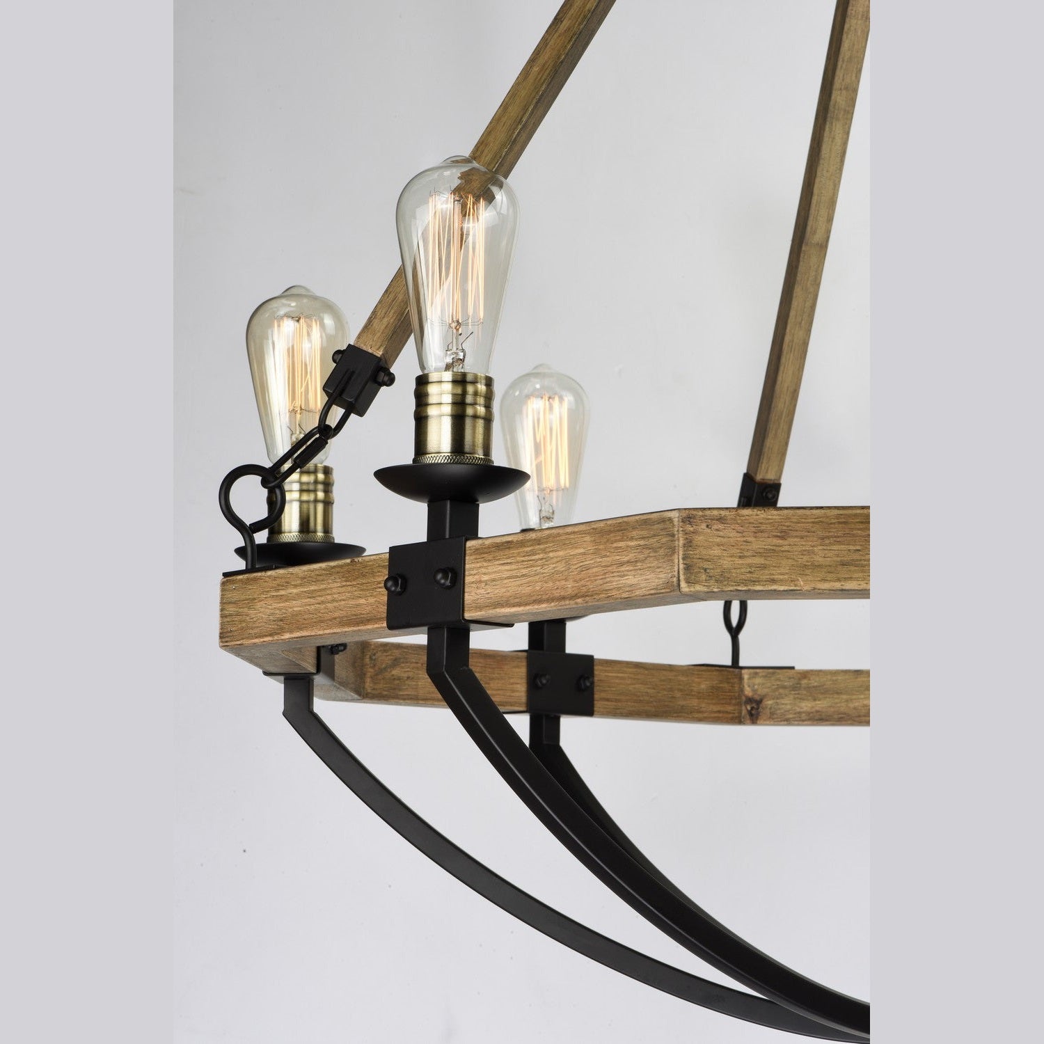 Maxim - 20338WOBZ - Eight Light Chandelier - Lodge - Weathered Oak / Bronze