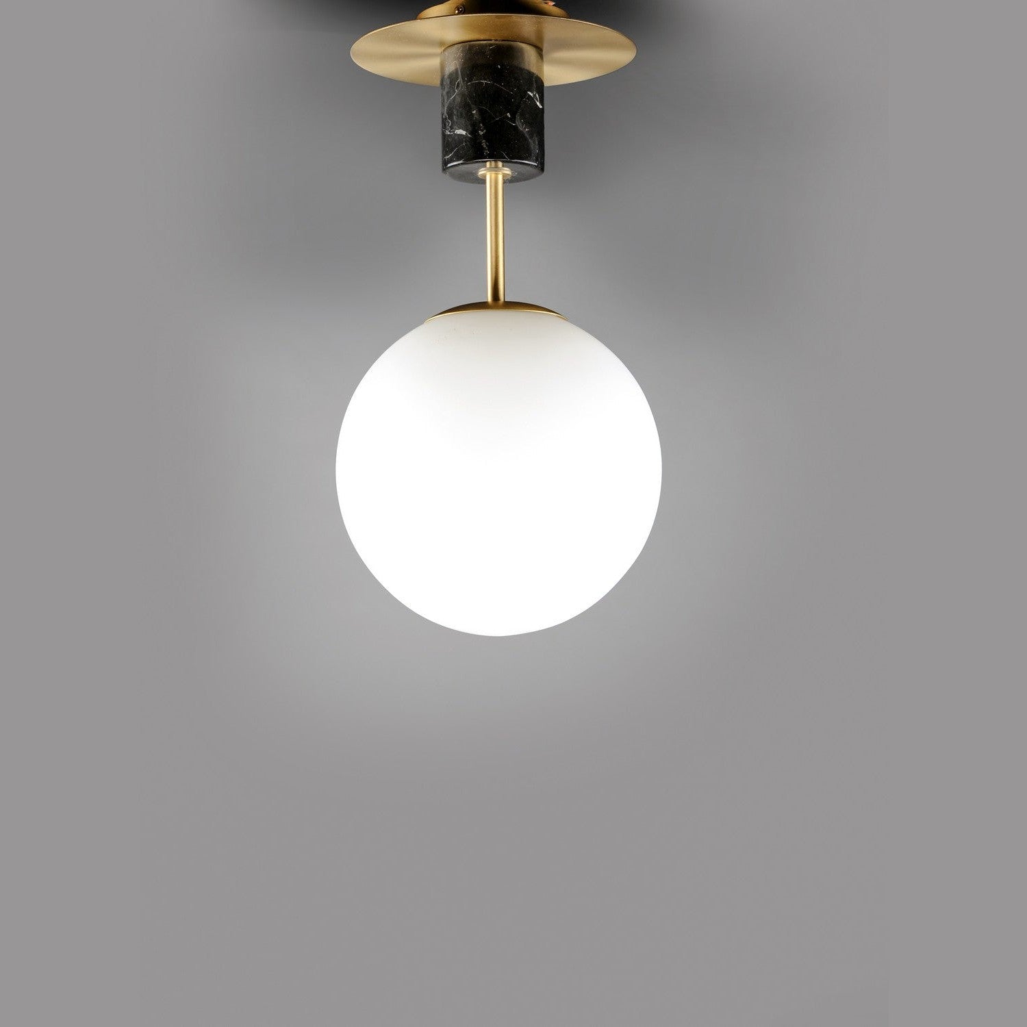 Maxim - 26031SWSBRBK - One Light Semi-Flush Mount - Vesper - Satin Brass / Black