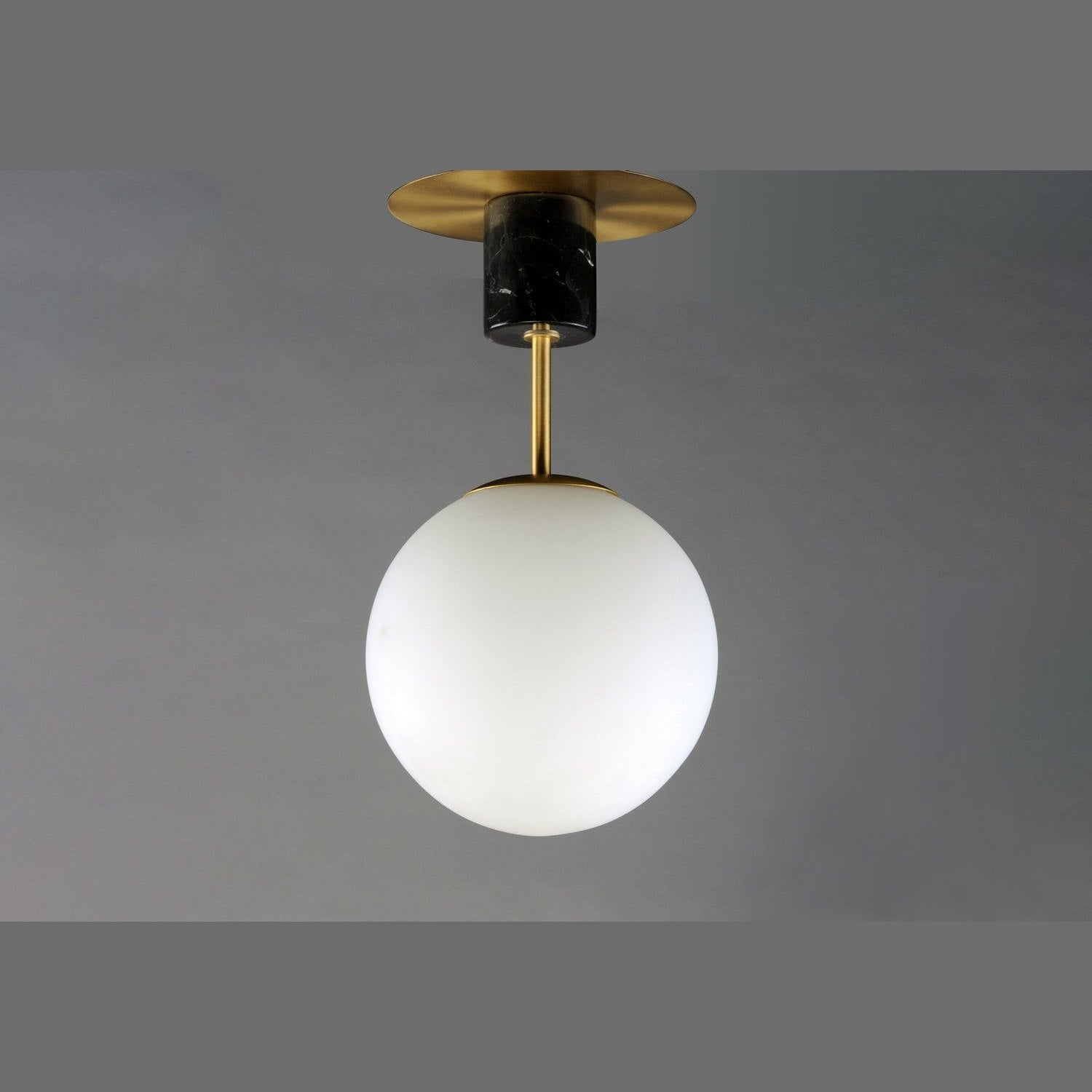 Maxim - 26031SWSBRBK - One Light Semi-Flush Mount - Vesper - Satin Brass / Black