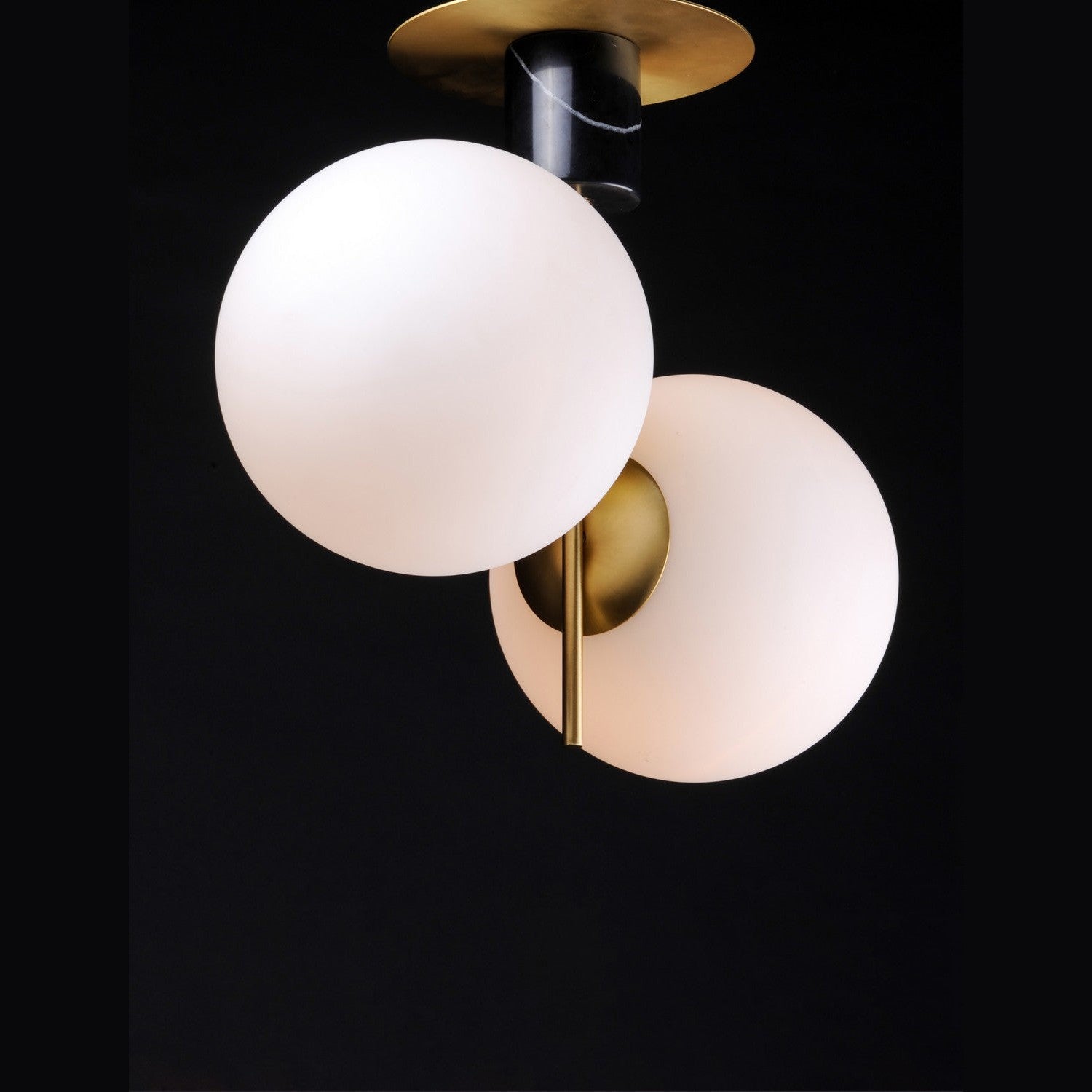 Maxim - 26032SWSBRBK - Two Light Semi-Flush Mount - Vesper - Satin Brass / Black