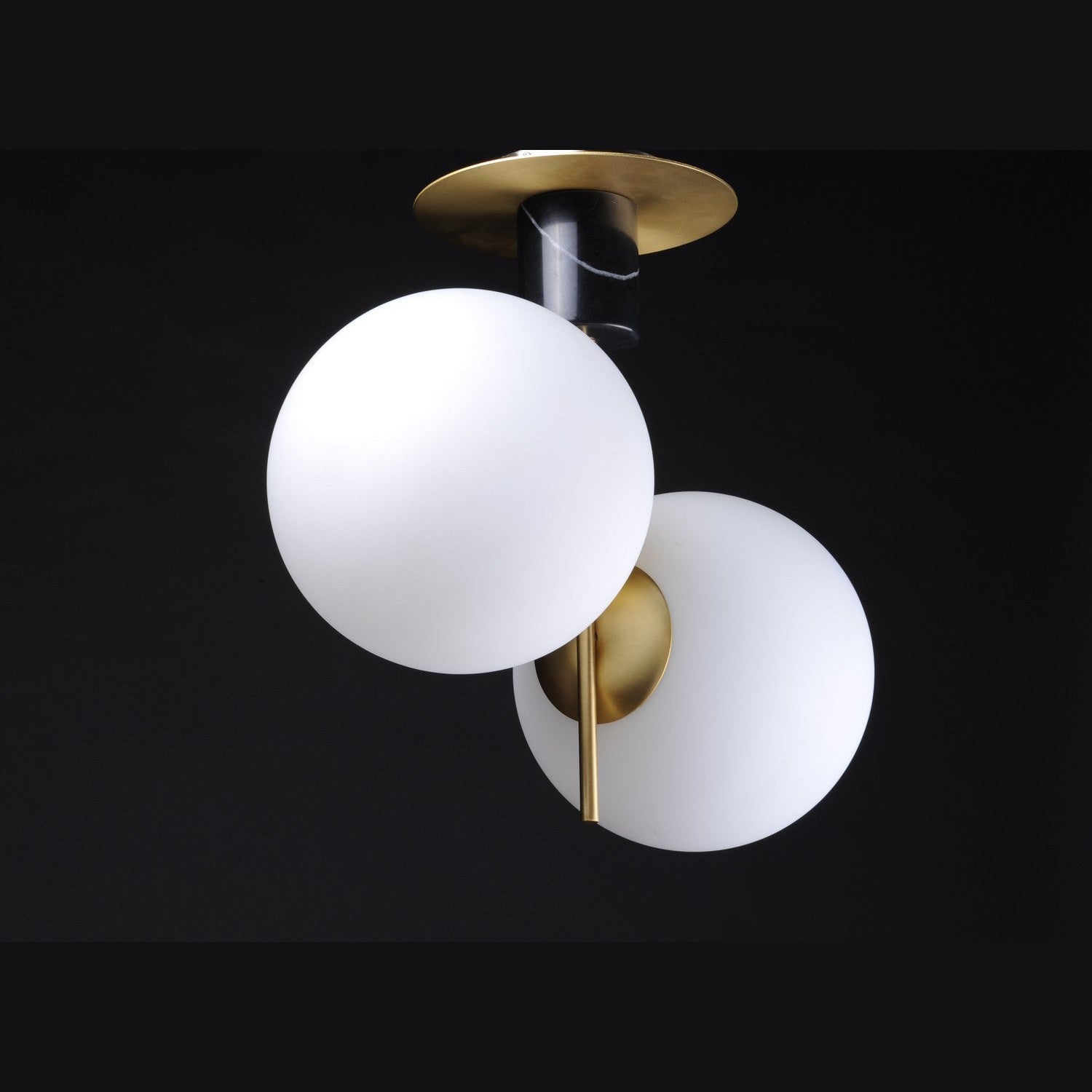 Maxim - 26032SWSBRBK - Two Light Semi-Flush Mount - Vesper - Satin Brass / Black
