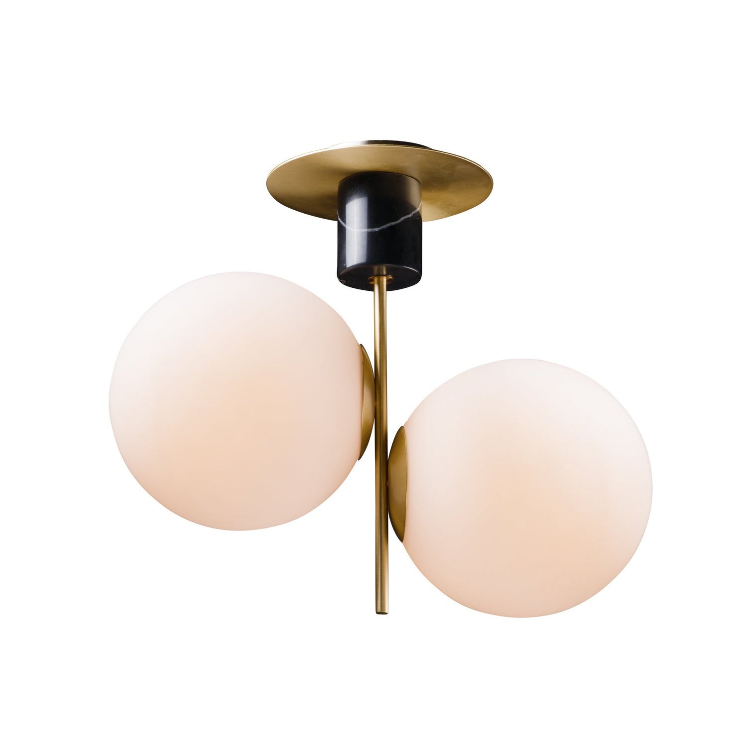 Maxim - 26032SWSBRBK - Two Light Semi-Flush Mount - Vesper - Satin Brass / Black