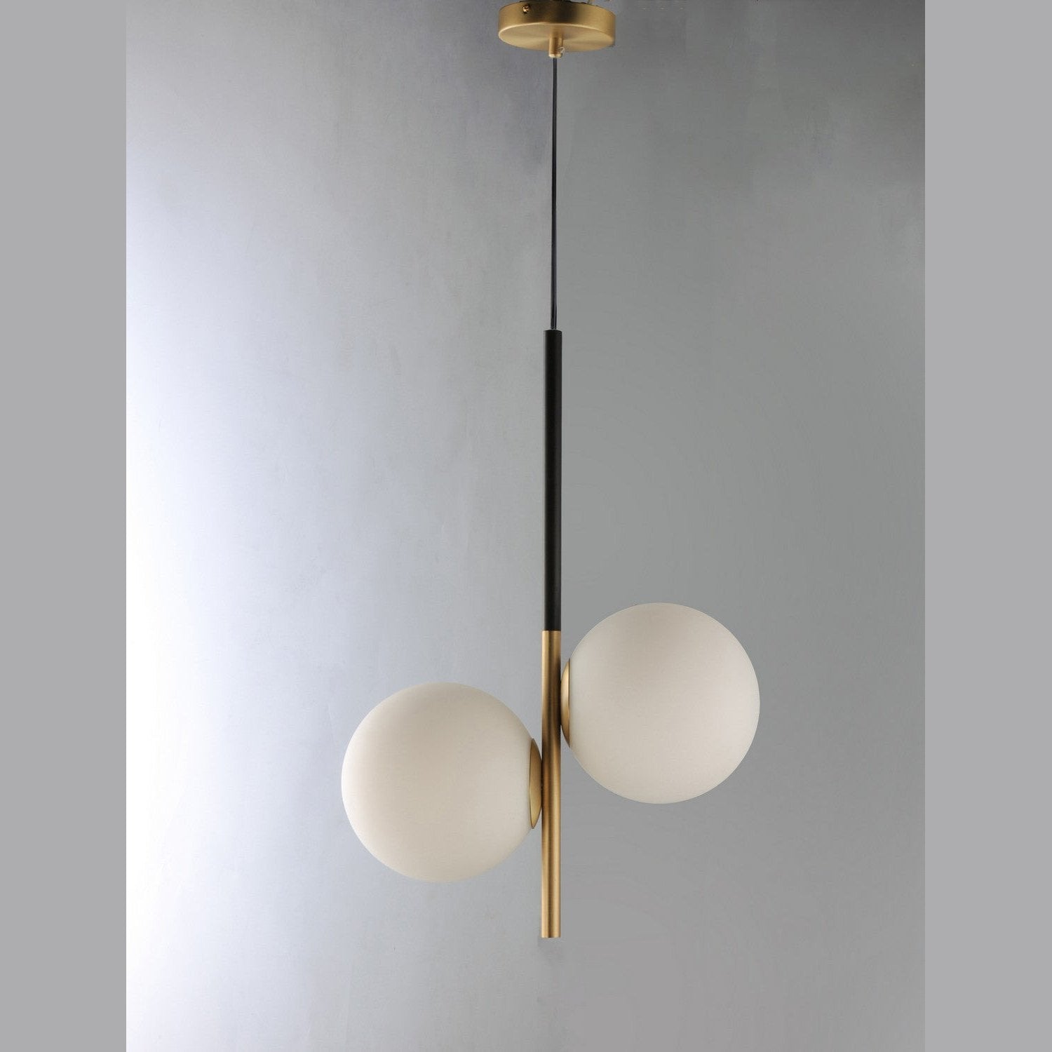 Maxim - 26035SWSBRBK - Two Light Pendant - Vesper - Satin Brass / Black