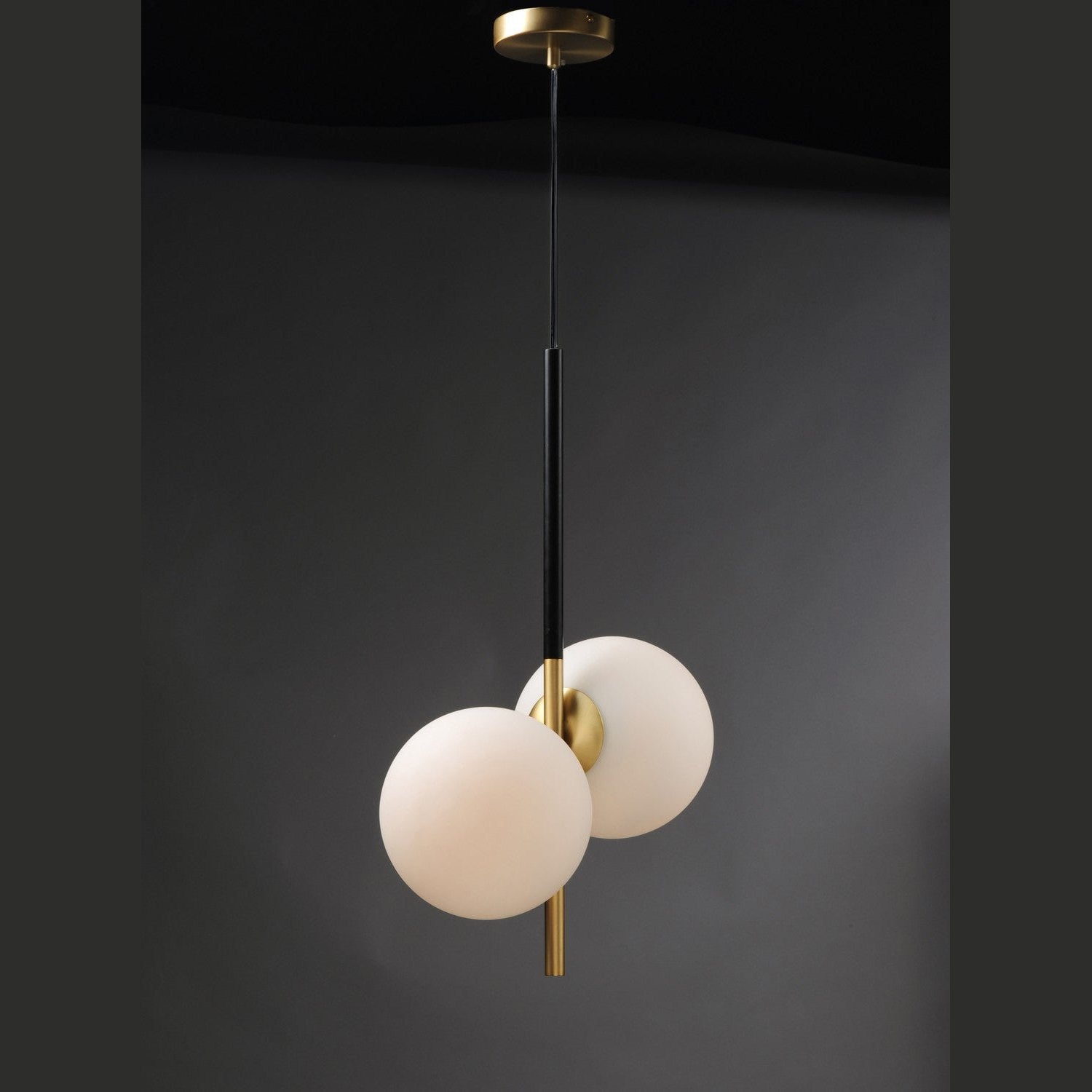 Maxim - 26035SWSBRBK - Two Light Pendant - Vesper - Satin Brass / Black