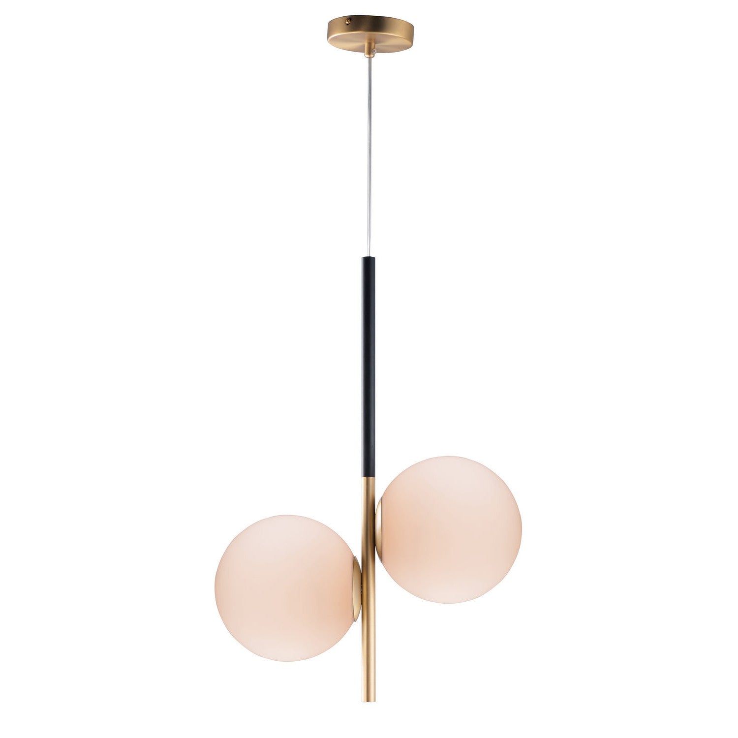 Maxim - 26035SWSBRBK - Two Light Pendant - Vesper - Satin Brass / Black
