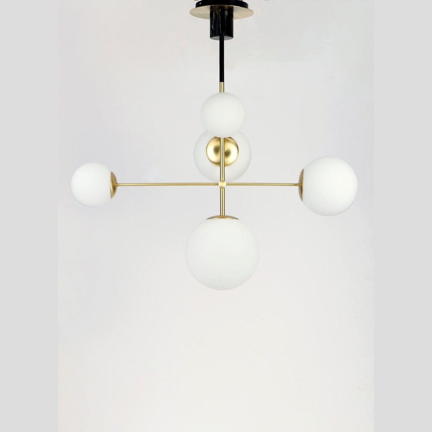 Maxim - 26037SWSBRBK - Five Light pendant - Vesper - Satin Brass / Black