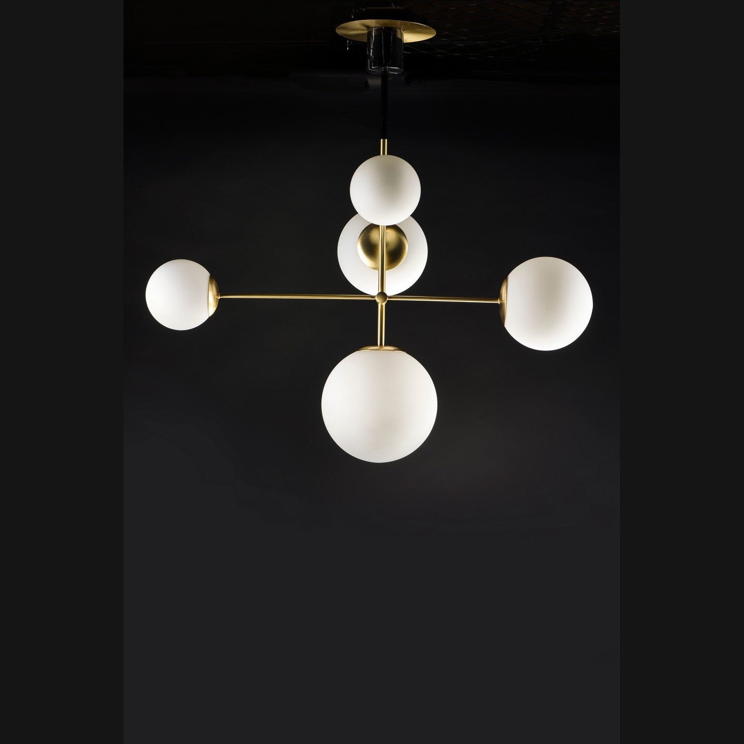 Maxim - 26037SWSBRBK - Five Light pendant - Vesper - Satin Brass / Black