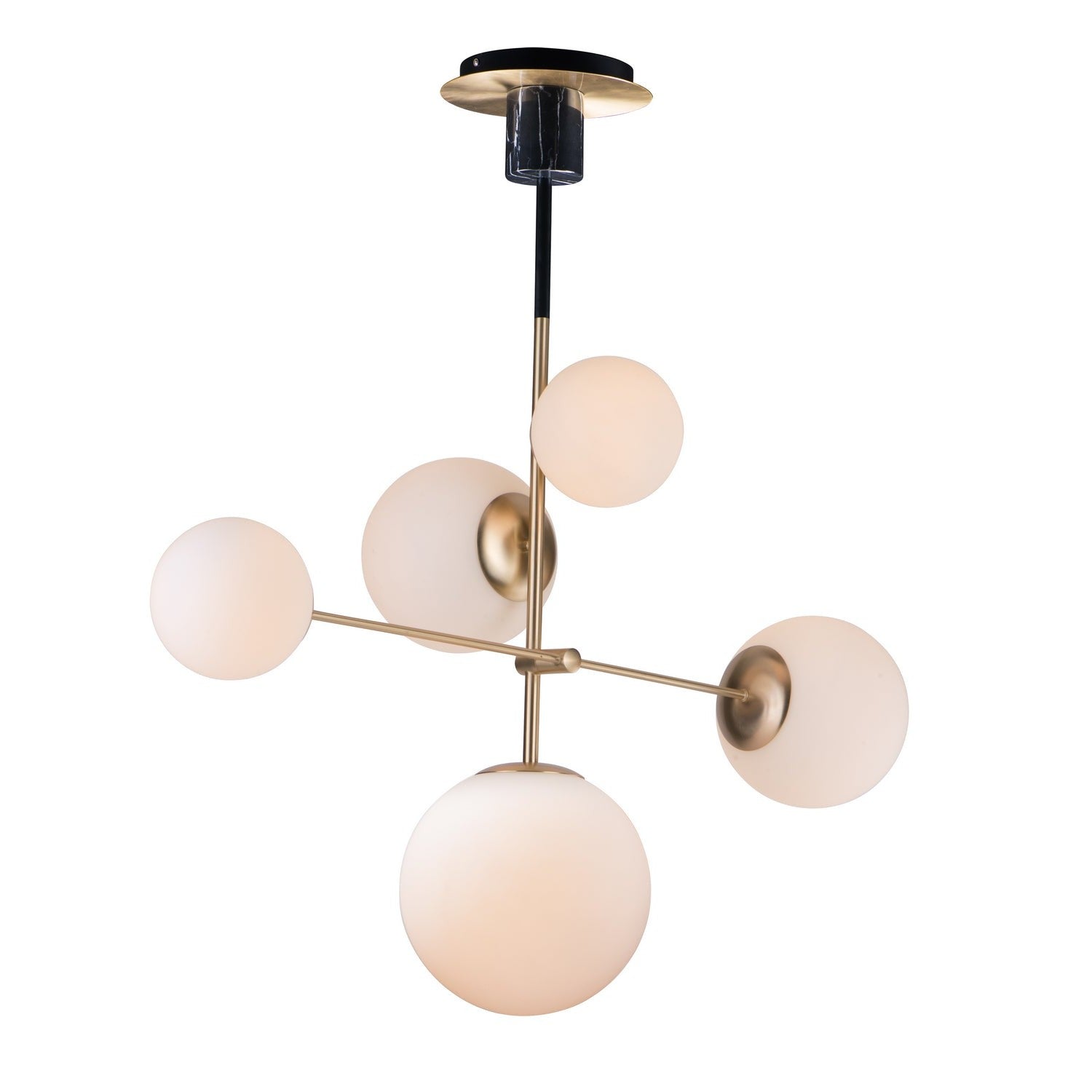 Maxim - 26037SWSBRBK - Five Light pendant - Vesper - Satin Brass / Black
