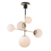 Maxim - 26037SWSBRBK - Five Light pendant - Vesper - Satin Brass / Black