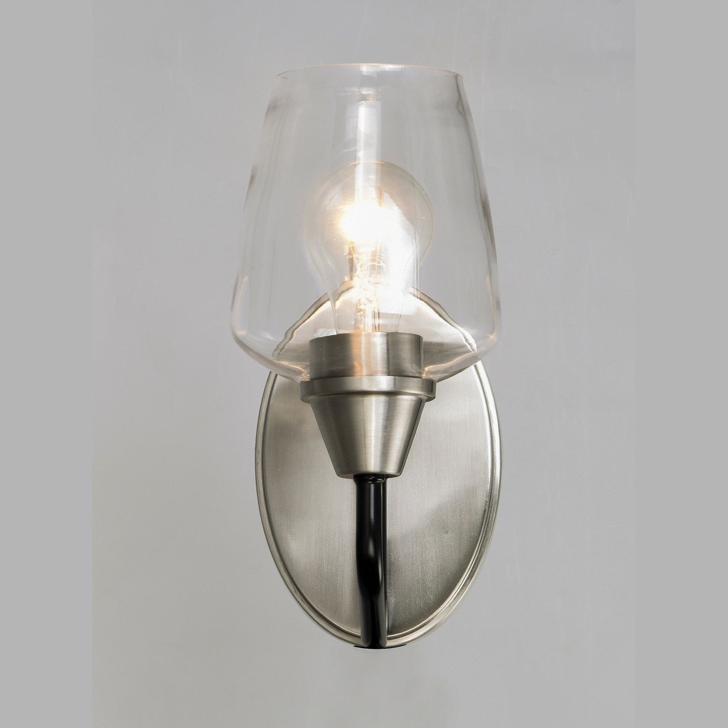 Maxim - 26121CLBKSN - One Light Wall Sconce - Goblet - Black / Satin Nickel