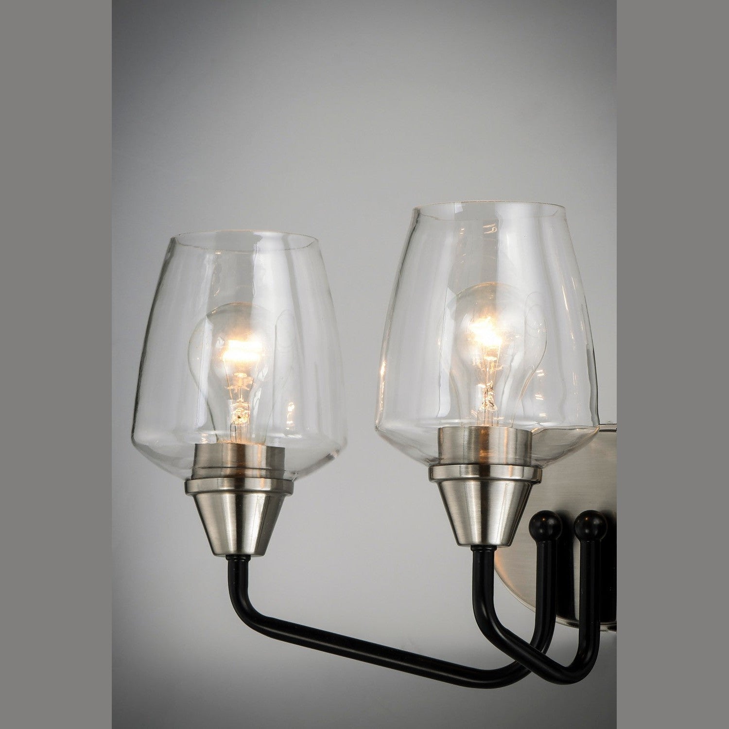Maxim - 26122CLBKSN - Three Light Bath Vanity - Goblet - Black / Satin Nickel