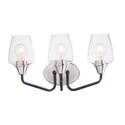 Maxim - 26122CLBKSN - Three Light Bath Vanity - Goblet - Black / Satin Nickel