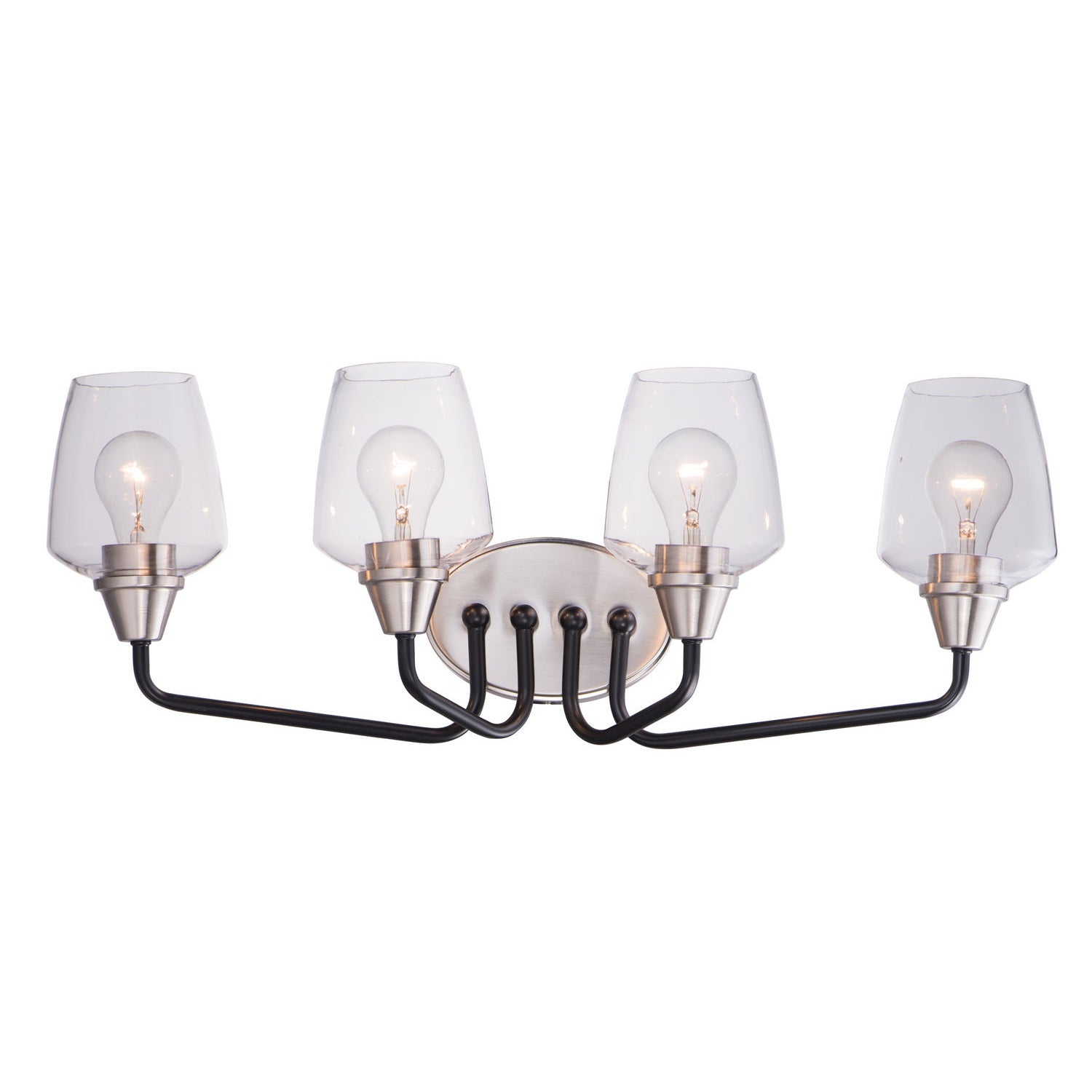 Maxim - 26123CLBKSN - Four Light Bath Vanity - Goblet - Black / Satin Nickel