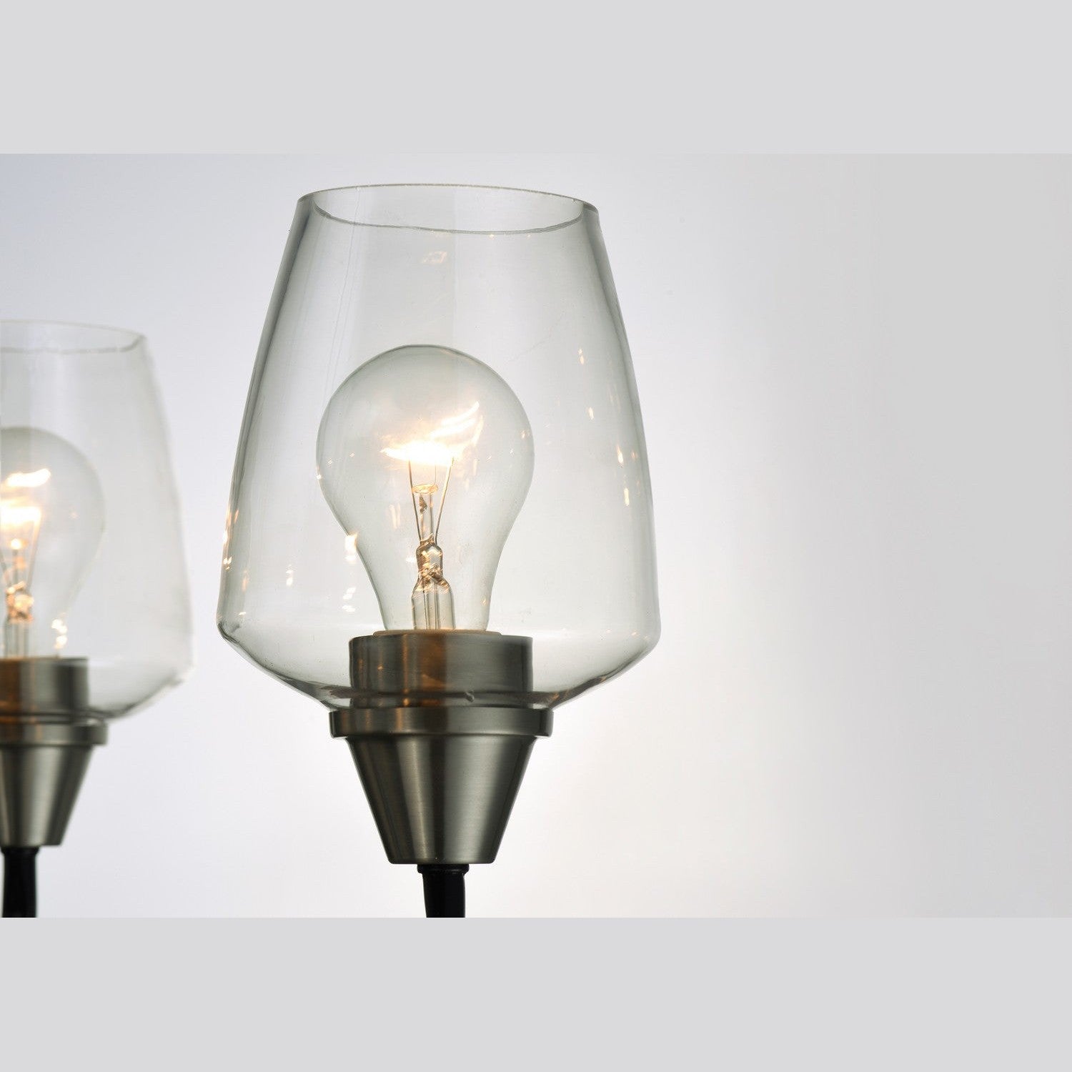 Maxim - 26124CLBKSN - Three Light Chandelier - Goblet - Black / Satin Nickel