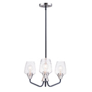 Maxim - 26124CLBKSN - Three Light Chandelier - Goblet - Black / Satin Nickel