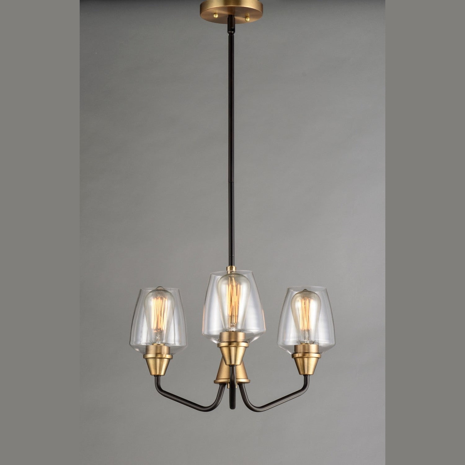 Maxim - 26124CLBZAB - Three Light Chandelier - Goblet - Bronze / Antique Brass