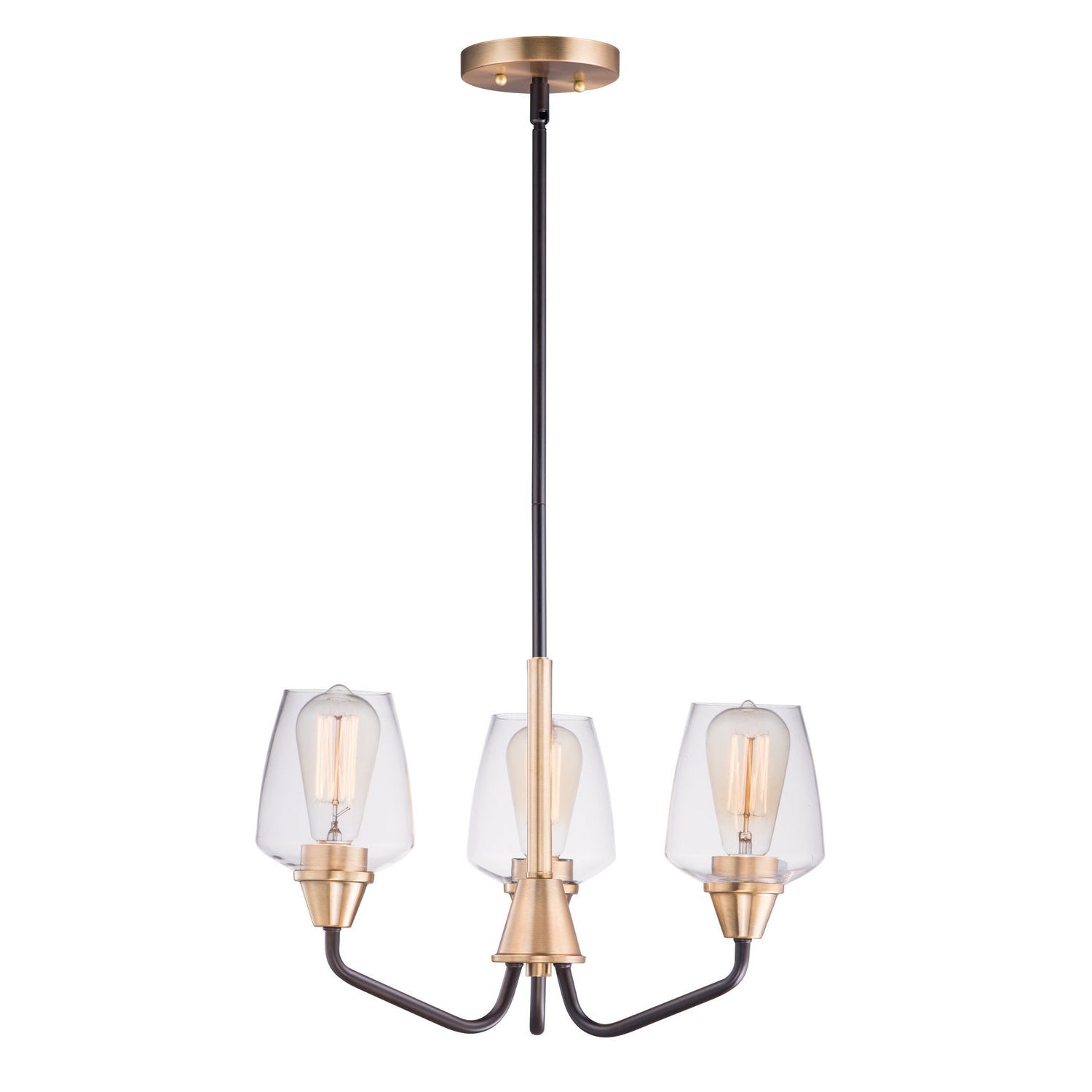Maxim - 26124CLBZAB - Three Light Chandelier - Goblet - Bronze / Antique Brass
