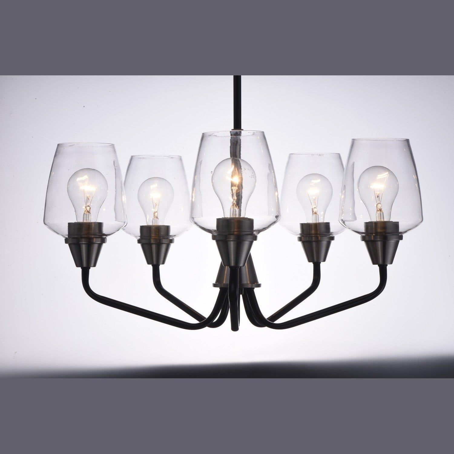 Maxim - 26125CLBKSN - Five Light Chandelier - Goblet - Black / Satin Nickel