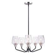 Maxim - 26125CLBKSN - Five Light Chandelier - Goblet - Black / Satin Nickel