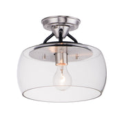 Maxim - 26129CLBKSN - One Light Semi-Flush Mount - Goblet - Black / Satin Nickel