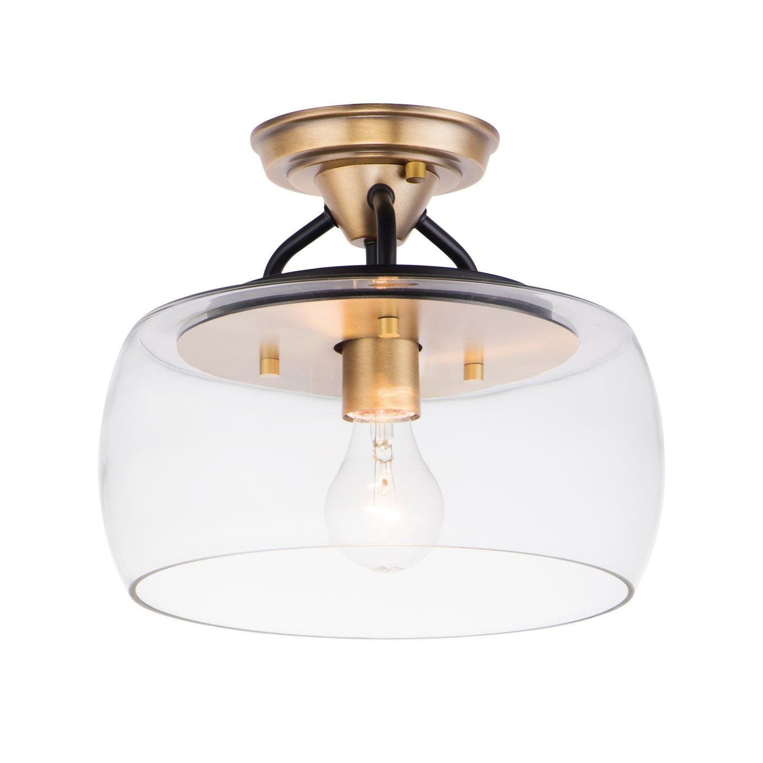 Maxim - 26129CLBZAB - One Light Semi-Flush Mount - Goblet - Bronze / Antique Brass
