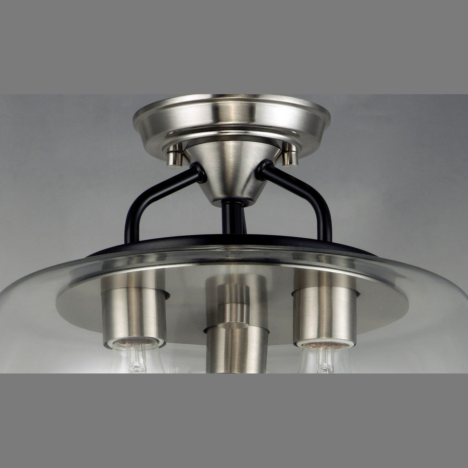 Maxim - 26130CLBKSN - Three Light Semi-Flush Mount - Goblet - Black / Satin Nickel