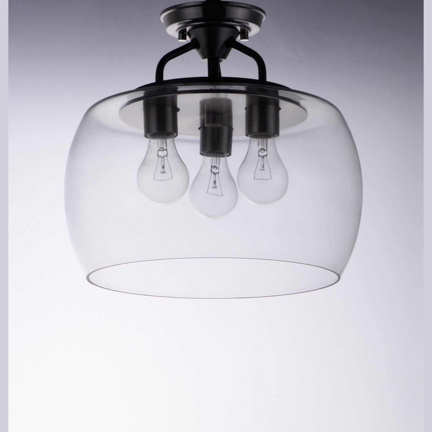 Maxim - 26130CLBKSN - Three Light Semi-Flush Mount - Goblet - Black / Satin Nickel