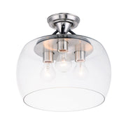 Maxim - 26130CLBKSN - Three Light Semi-Flush Mount - Goblet - Black / Satin Nickel