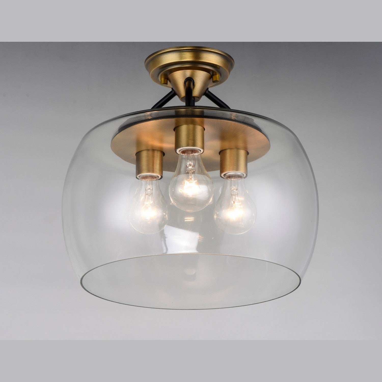 Maxim - 26130CLBZAB - Three Light Semi-Flush Mount - Goblet - Bronze / Antique Brass