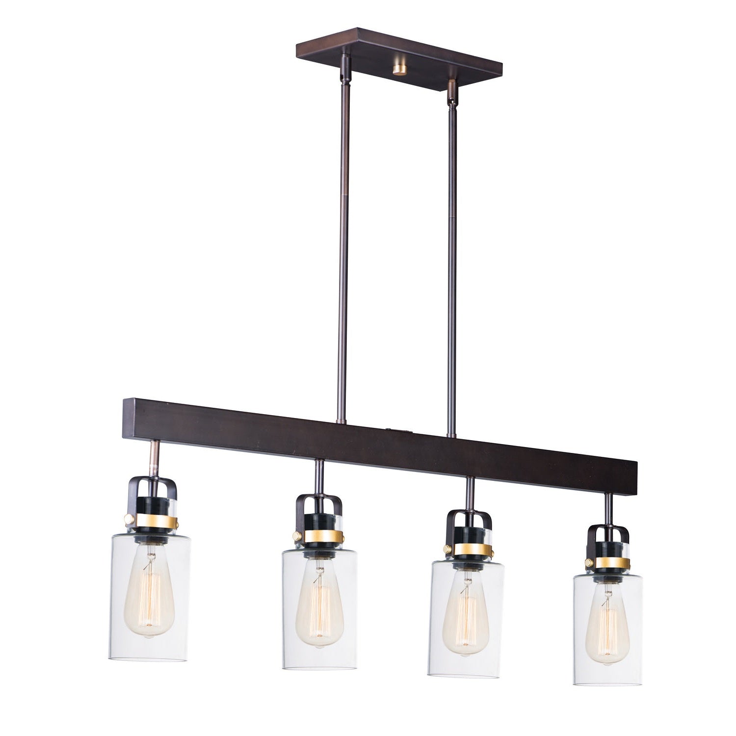 Maxim - 30176CLBZGLD - Four Light Linear Pendant - Magnolia - Bronze / Gold