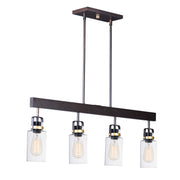 Maxim - 30176CLBZGLD - Four Light Linear Pendant - Magnolia - Bronze / Gold