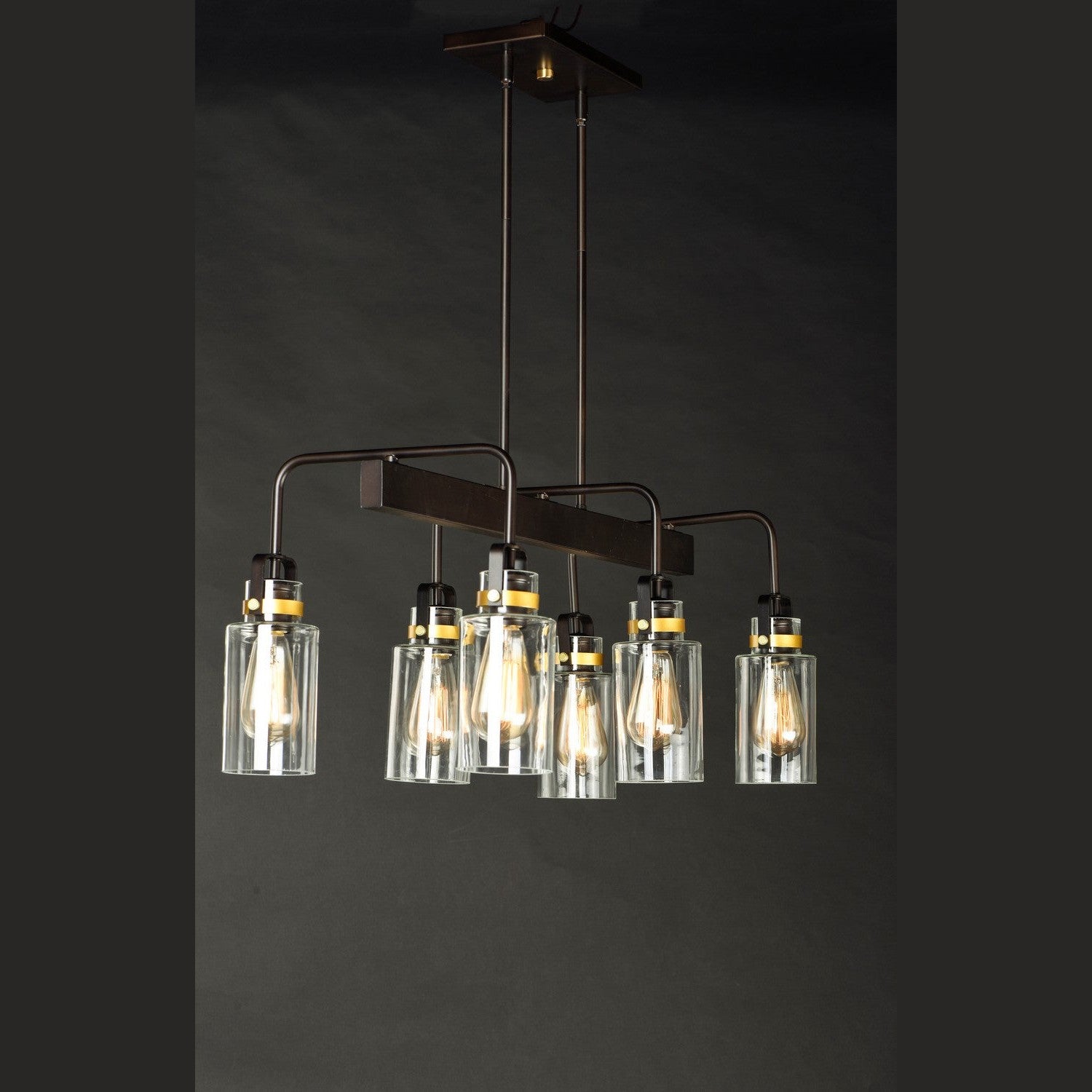 Maxim - 30177CLBZGLD - Six Light Linear Pendant - Magnolia - Bronze / Gold